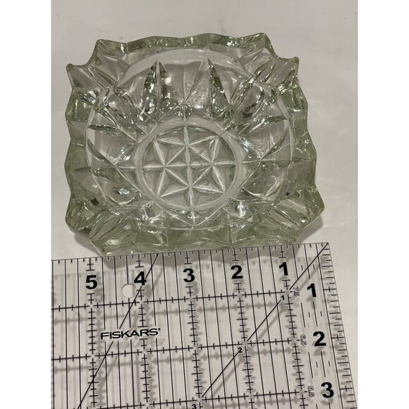 Cigar/cigarette Vintage‎ Glass French Square Ashtray 60s Mid Century Heavy Cut C - Picture 9 of 13